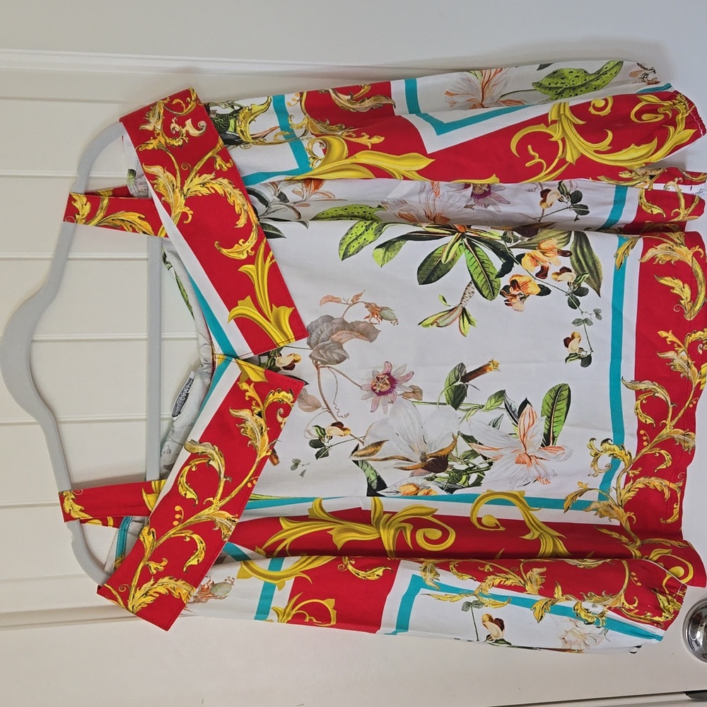 Naracamicie Floral Long Sleeve Blouse Top Italy Size IV (XXL)